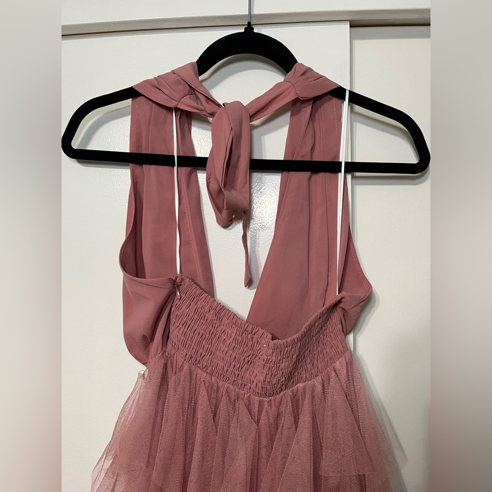 HELLO MOLLY | Into The Middle Tulle Halter Maxi Dress Pink in XS/US 2/AU 6 - Picture 12 of 15